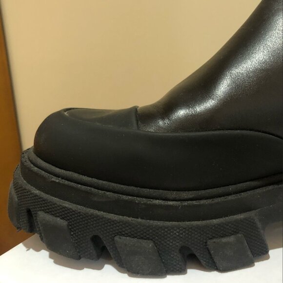GANNI Paneled Recycled-Leather Chelsea Boots Size 8 - Picture 9 of 11